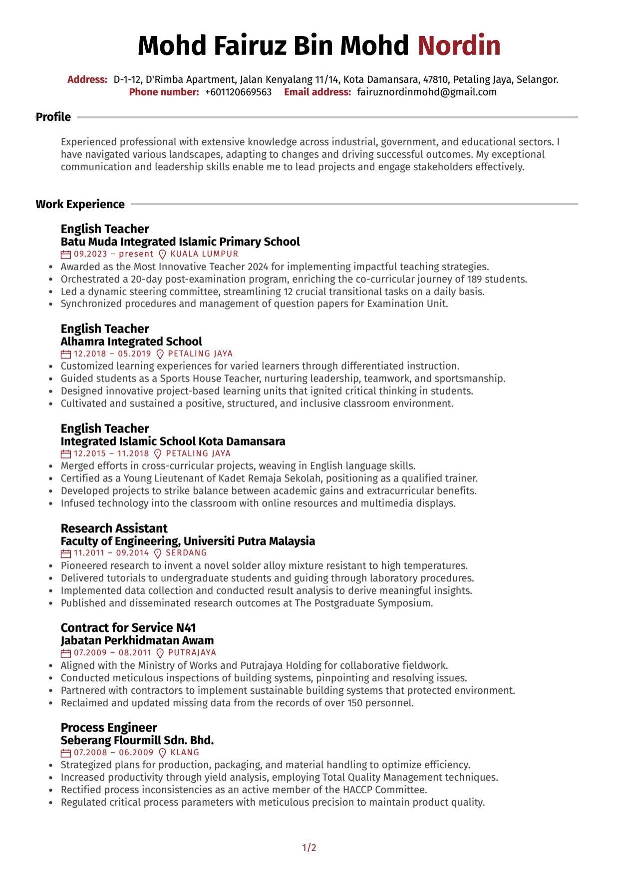 Mohd Fairuz Bin Mohd Nordin