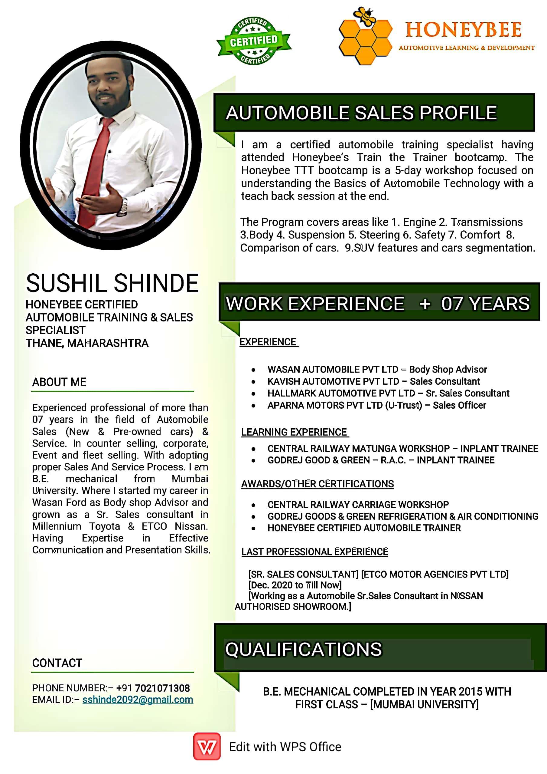 SUSHIL ASHOK SHINDE